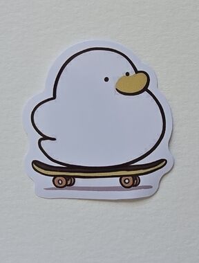 10/$10  White Duck Sticker on Skateboard